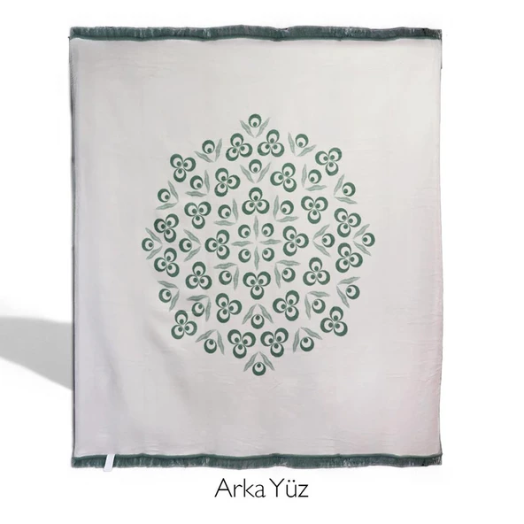 Bigghome Çintemani Yeşil Çift Kişilik Battaniye 200 x 220 cm - Resim 4