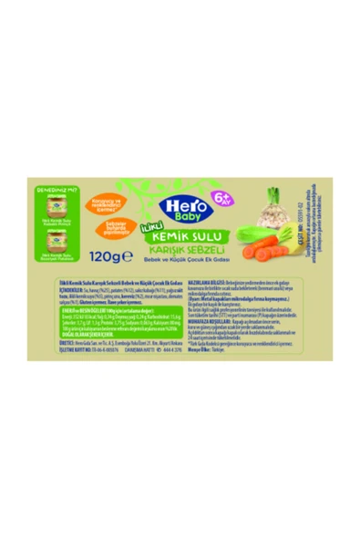 Hero Baby Kemik Sulu Karışık Sebze 120gr - Resim 3