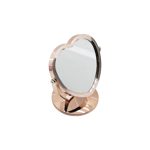KALP MODEL 7 İNÇ= ÇAP:17.5CM MAKYAJ AYNASI ÇİFT TARAFLI BRONZ - GÜMÜŞ PLS.ÇERÇEVE SABİT AYAK (5284) ürün görseli