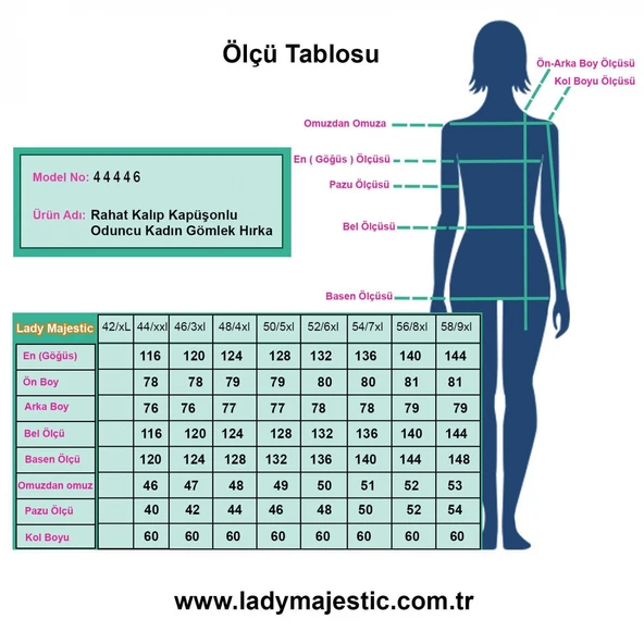 Büyük Beden Rahat Kalıp Kapüşonlu Oduncu Kadın Gömlek Hırka - 5