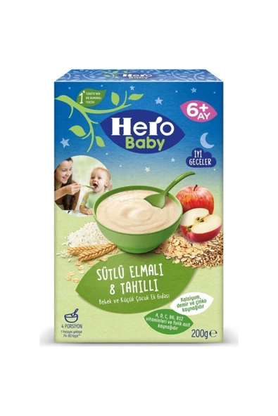 Hero Baby 6 Ay Sütlü Elmalı Tahıllı Ek Gıda 200 gr ürün görseli
