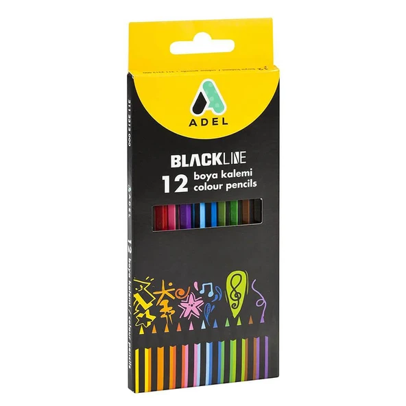 Adel Blackline Boya Kalemi 12 Renk Tam Boy ürün görseli