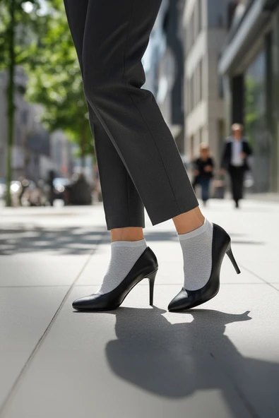 Nisanca %100 Pamuk Birinci Kalite Penye Çorap Seti -Kadın 3'lü Patik Çorap Seti - 4