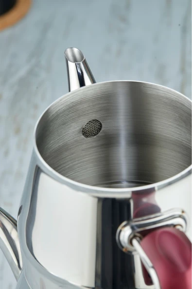 Cooker Everest 18/10 Paslanmaz Çelik Aile Boy Çaydanlık 1,40 L Demlik 2,75 L Alt Hazne - Resim 2