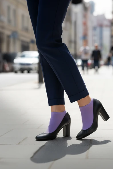 Nisanca %100 Pamuk Birinci Kalite Penye Çorap Seti -Kadın 5'li Patik Çorap Seti - 4