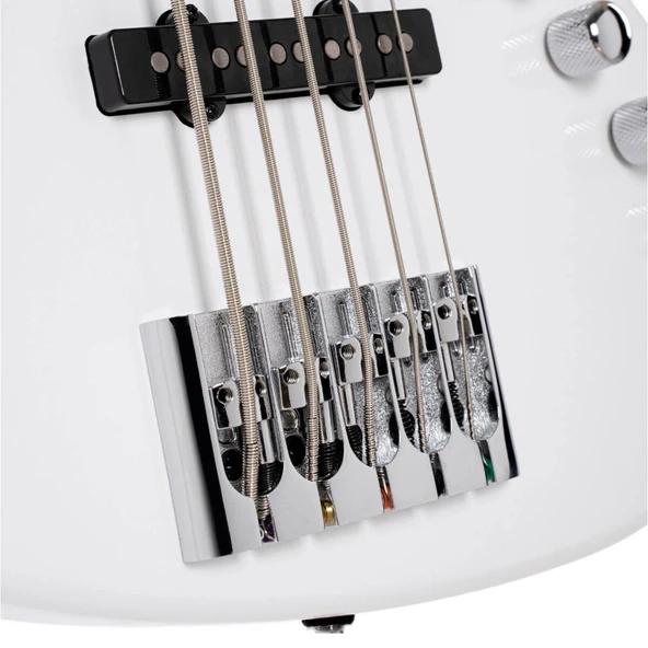CORT NJS5WHT BASS GİTAR, 5 TELLİ, ÇANTALI, BEYAZ - Resim 5