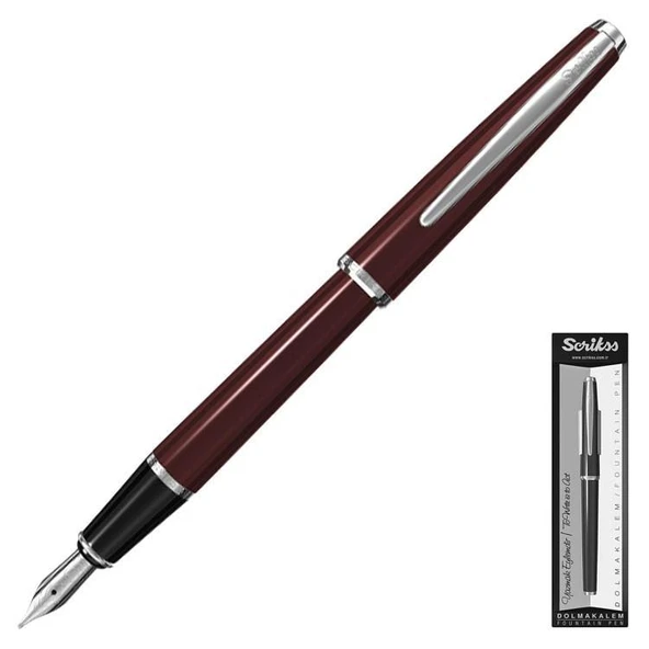 Scrikss 33 Dolma Kalem Şeffaf Özel Kutulu Bordo ürün görseli
