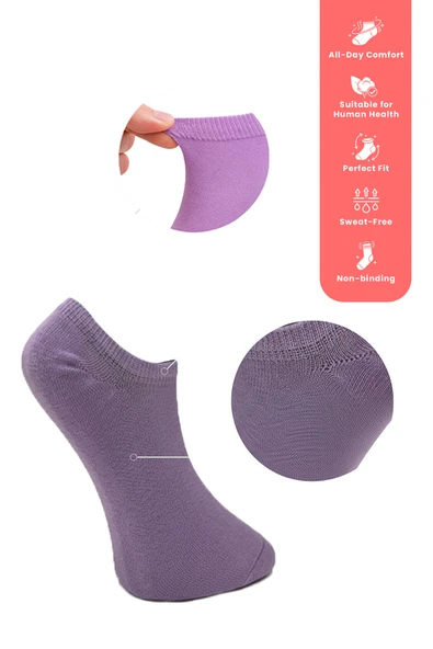 Nisanca %100 Pamuk Birinci Kalite Penye Çorap Seti -Kadın 5'li Patik Çorap Seti - 2