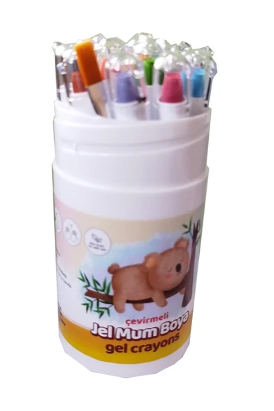 Çevirmeli Jel Mum Boya 12 Renk 1 Adet - 2