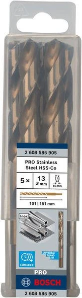 HSS-Co Metal Matkap Ucu 13*151 mm 5li ürün görseli