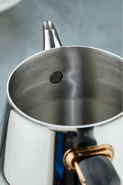 Cooker Everest 18/10 Paslanmaz Çelik Aile Boy Çaydanlık 1,40 L Demlik 2,75 L Alt Hazne - Resim 4