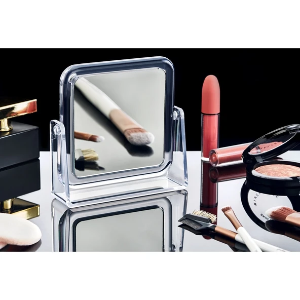 360 Derece Dönen Yakınlaştıran Kare Makyaj Aynası ürün görseli 1