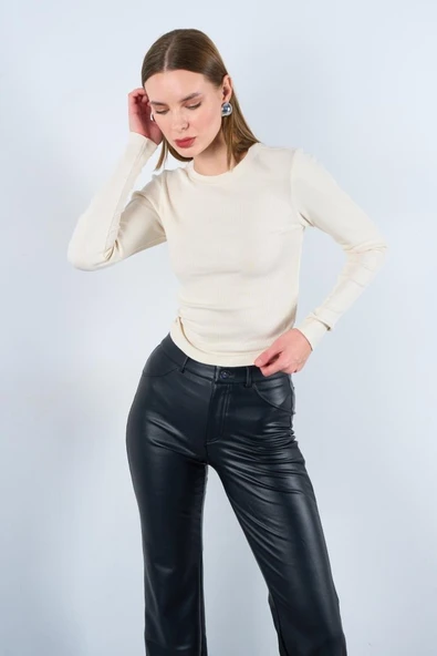 Uzun Kollu Body - Ekru - Resim 3