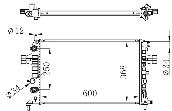 ORIS BOP104026 RADYATÖR BRAZING ASTRA G-ZAFIRA 1.4 16V-1.6 16V-1.8 16V-2.0 16V-2.2 16V AC KLİMASIZ MEK OTOM BR 600 93177121-9193265-1300214-1300257 ürün görseli 1