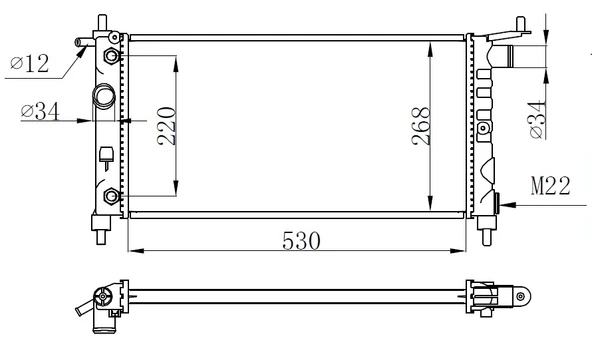 ORIS BOP116022 RADYATÖR CORSA B-TIGRA1.4I 16V-1.6I 16V KLİMASIZ OTOM 530x285x26 90410048-1300150 ürün görseli