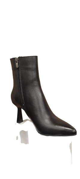 VENÜS 2554002K İNCE TOPUK SİVRİ DERİ KLASİK KADIN BOT - Resim 10