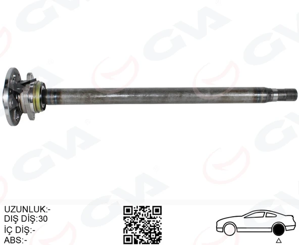 GVA 4499154 AKS MILI ARKA SOL KALIN KISA 840mm MERCEDES SPRINTER B906 . VW CRAFTER 30-35-50 Z:29-30 PORYALI A9063502610-2E0501171D ürün görseli 1