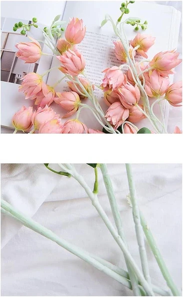 Yapay Çiçek Çan Çiçeği Gülkurusu 85cm Tek Dal Kumaş Çiçek Uzun Dal - Resim 6