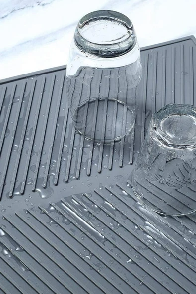 NACTUMU Büyük Silikon Bulaşık Kurutma Matı, Çok Amaçlı Tezgah Üstü Mat - Resim 6