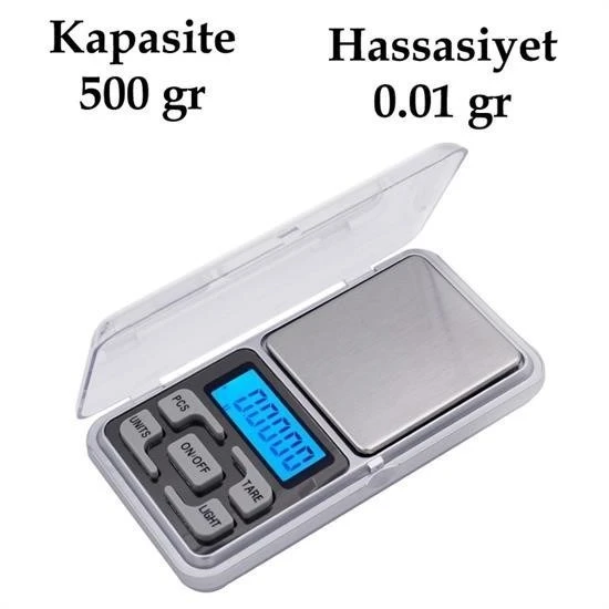 BUFFER® Dijital Hassas Elektronik Cep Terazi Tartı 500 Gr 001 Gr Hassasiyet - Resim 2
