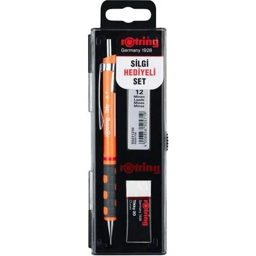 Rotring Tikky Okul Seti 0.7 mm Neon Turuncu Versatil Kalem + Silgi + Uç ürün görseli