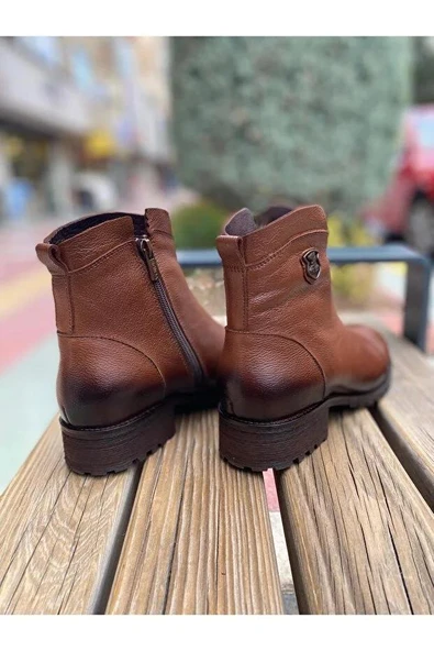 VENÜS 2253409K TOPUKLU FERMUARLI GÜNLÜK DERİ KADIN BOT - Resim 12