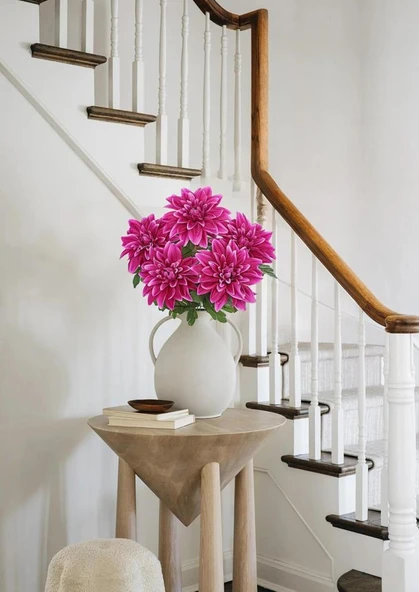 Yapay Çiçek Fuşya 7li Yıldız Çiçeği Demeti 40*30cm - Resim 4