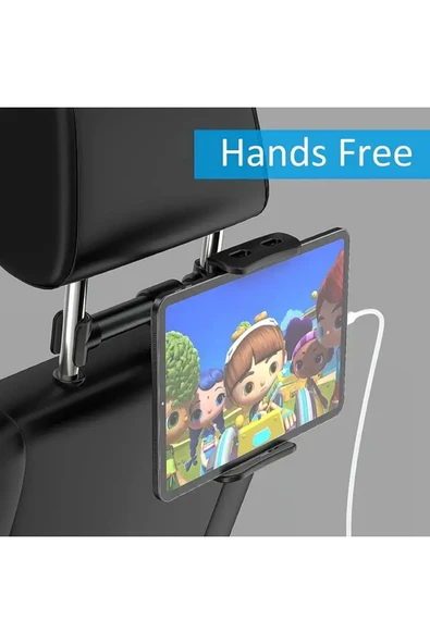 NACTUMU Ayarlanabilir Oto Koltuk Arkası Telefon ve Tablet Tutucu, 360 Derece Dönebilen Pratik Stand - Resim 2
