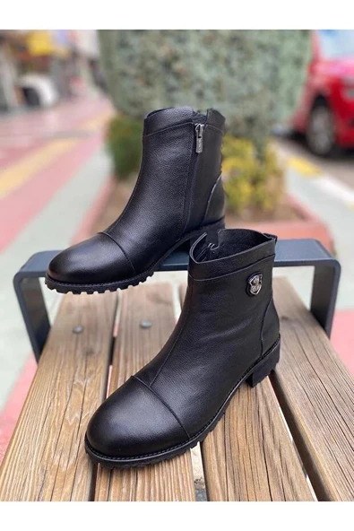 VENÜS 2253409K TOPUKLU FERMUARLI GÜNLÜK DERİ KADIN BOT ürün görseli