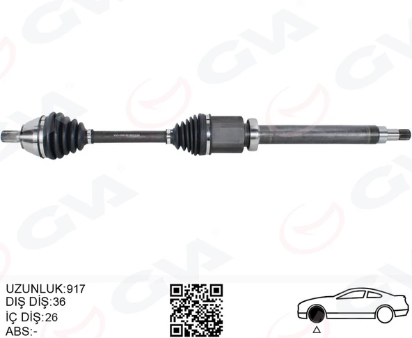 GVA 4499160 ÖN AKS KOMPLE SAG VOLVO S40 VOLVO II 1.6 D2 10>12 V50 1.6 D2 10>12 C30 1.6 D2 10>12 D 4162 T 36002144 ürün görseli 1