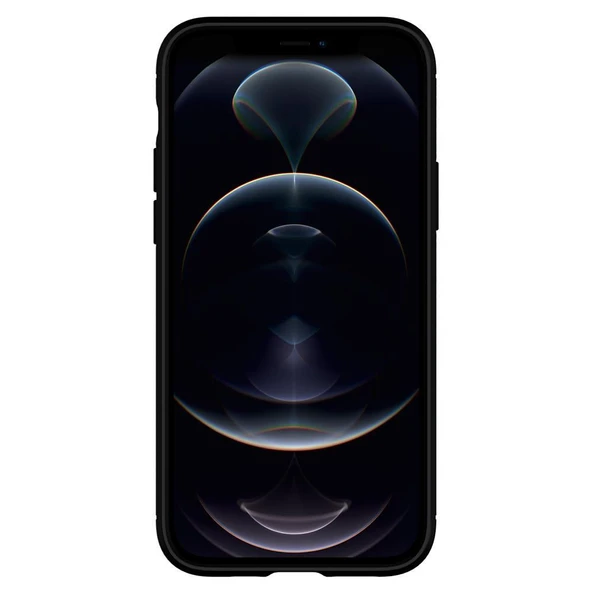 Spigen iPhone 12 Pro / iPhone 12 ile Uyumlu Kılıf Rugged Armor Matte Black - Resim 7