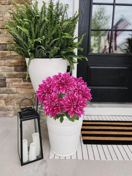 Yapay Çiçek Fuşya 7li Yıldız Çiçeği Demeti 40*30cm - Resim 5