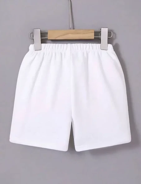 Beli Lastikli Mini Düz Şort - Beyaz ürün görseli