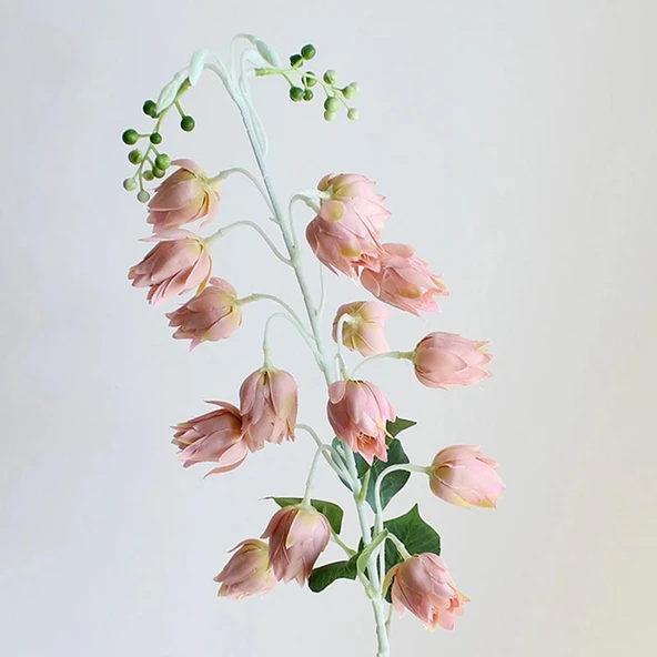 Yapay Çiçek Çan Çiçeği Gülkurusu 85cm Tek Dal Kumaş Çiçek Uzun Dal - Resim 2