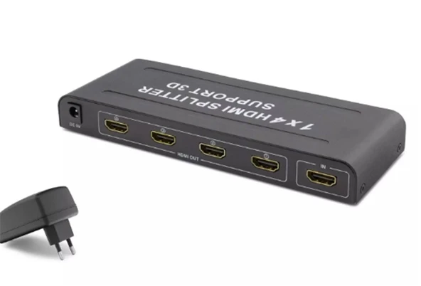Hadron Hdx1294 4 Port Hdmi Splitter 1.4V 1080P 3D 1-In 4-Out Siyah (Giriş 1xHDMI-Çıkış 4 xHDMI) ürün görseli
