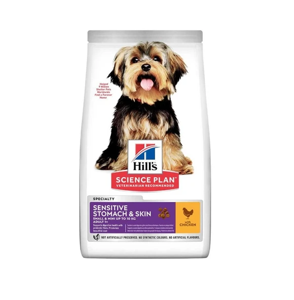 Hill's Small Miniature Sensitive Stomach & Skin Hassas Tavuklu Açık Yetişkin Köpek Maması 1,5 KG
