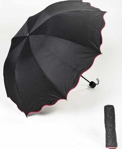 Marlux Siyah Mini Puantiye Kadın Şemsiye ürün görseli 1