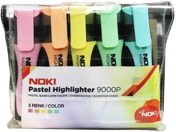 Noki  Pastel Fosforlu Kalem 5'Lİ PVC 9000P5PVC ürün görseli