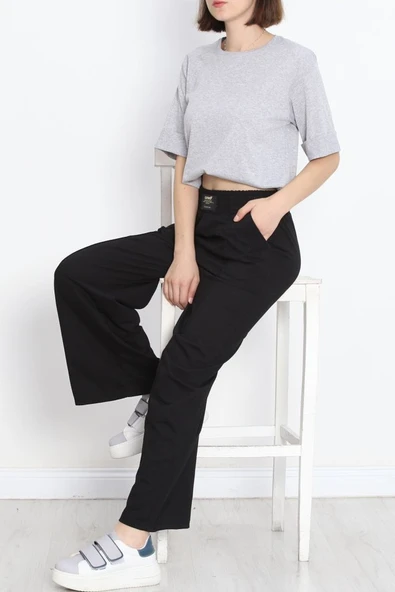 Büyük Beden Duble Kol Tişört Gri - Resim 7