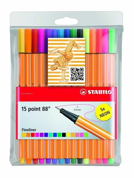 Stabilo Point Fineliner Kalem 88 10+5 Neon Paket ürün görseli