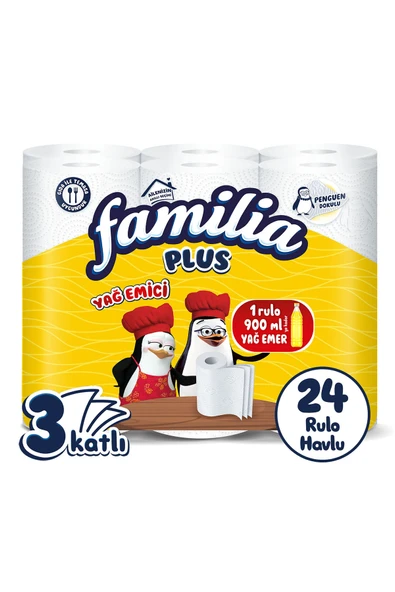 Plus Yağ Emici Kağıt Havlu 24 Rulo (6 Rulo x 4 Paket) ürün görseli