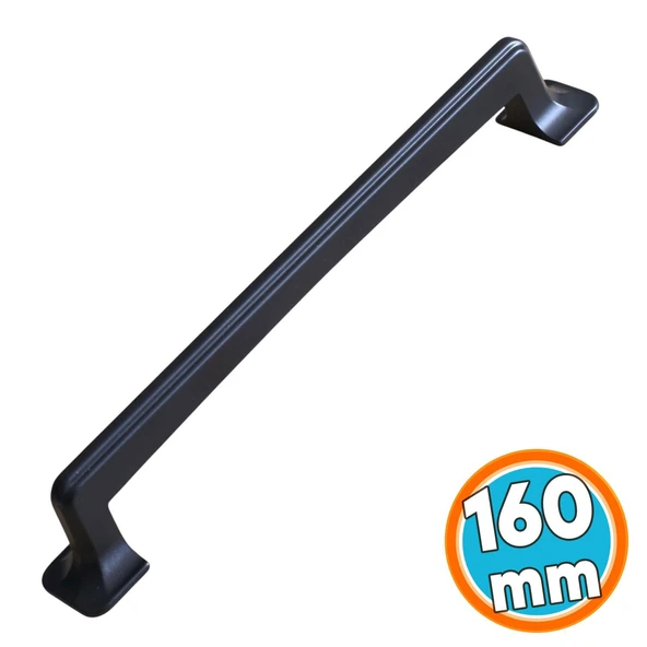Mutfak Çekmece Mobilya Dolap Dolabı Kapak Kulpları Kulpu Kulbu 16 cm 160 mm Siyah Metal Kulp ürün görseli