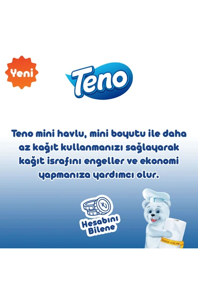 Mini Kağıt Havlu 24 Rulo (3 Rulo x 8 Paket) - Resim 3