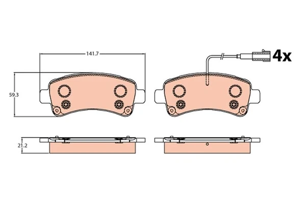 TRW GDB2106 DİSK FREN BALATASI ARKA JUMPER 2.0D/2.2D3.0D 04/06>DUCATO 40 2.3D-BOXER 2.0D/2.2D/3.0D 77367094-1612434080 ürün görseli 1