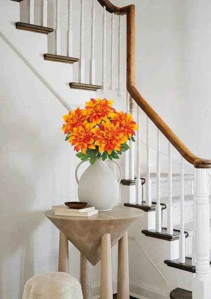 Yapay Çiçek Somon 7li Yıldız Çiçeği Demeti 40*30cm - Resim 4