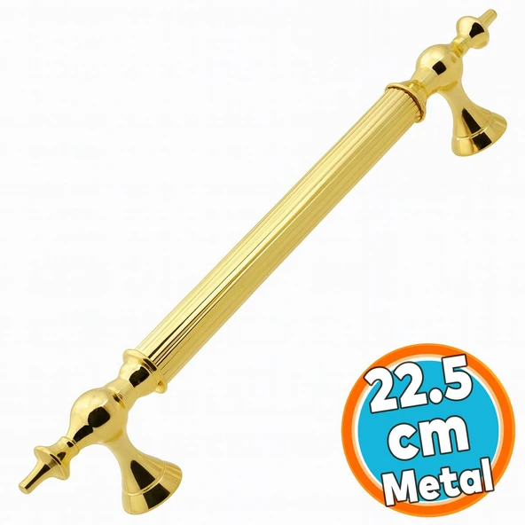Sürgülü Kapı Çekme Kolu Tutma Kulpu Kulbu Çelik Dış Kapı Tutamağı Kol Gol Altın 22.5 Cm ürün görseli