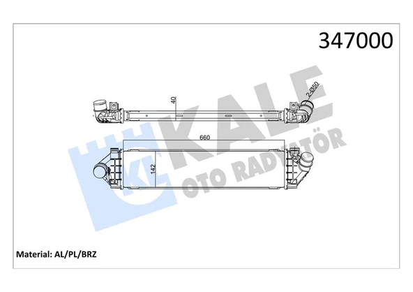 KALE 347000 TURBO INTERCOOLER RADYATORU MONDEO IV 07>14 S MAX GALAXY 06>15 1.8TDCI 2.0TDCI KUGA 2.0TDCI 10>12 VOLVO S80 II S60 V70 III 1.6DRVIE 2.0TDI 10> 6G919L440AF-8V619L440AC-30671324 ürün görseli 1