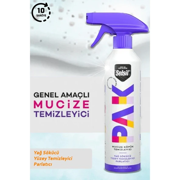 Selsil Pak Mucize Temizleyici Köpük Sprey Modeli 500 ml - Resim 2