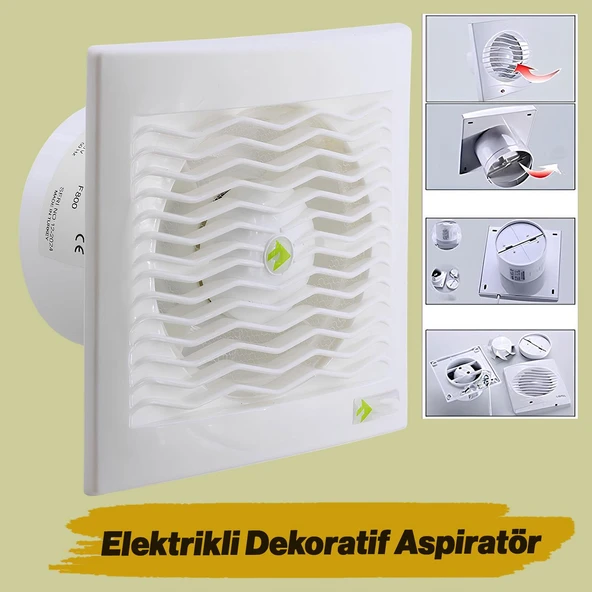 Banyo Wc Mutfak Büro Aspiratörü Elektrikli 100 mm Havalandırma Fan Kirli Hava Kötü Koku Egzoz Fanı ürün görseli 1