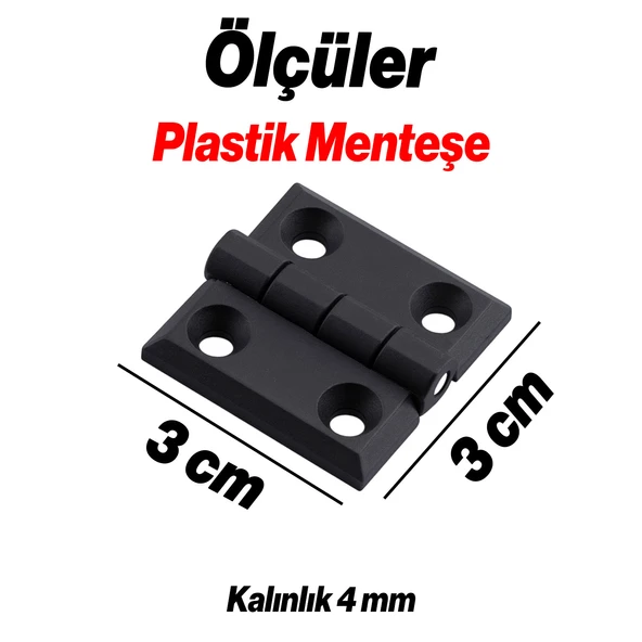 Yaprak Menteşe Plastik 30x30 mm Dayanıklı 2 Adet Set Küçük Dolap Çekmece Kapak Mobilya Menteşe - Resim 2